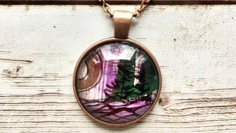 Jewelry Making For Beginners: Alcohol Ink Pendant Necklace