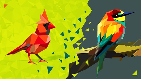 Triangulated Bird: Origami Styled Bird in Adobe Illustrator