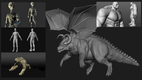 MEGA PACK 5 en 1 Esculpido orgánico de personajes 3D ZBrush
