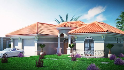 Master V-ray+3dsmax rendering by making THE VILLA from A--Z