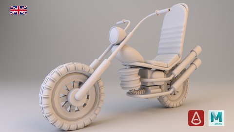 Learn Maya 2018: Modeling a Motorcycle Cartoon.