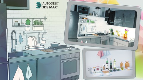 3DS Max + Corona wizualizacja kuchni