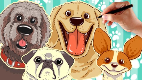 How To Draw Cartoon Dog Pet Portrait