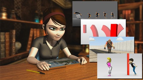 MEGA PACK 5 en 1 - Animación de personajes 3D de cero a PRO