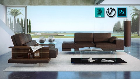 PHOTOSHOP POST WORK for INTERIORS - VRay Render Passes