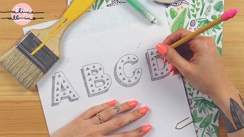 Aprenda 3 alfabetos completos em hand lettering