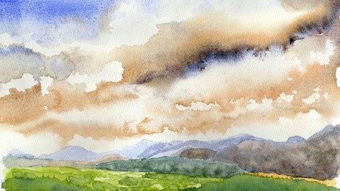 Watercolour painting. 2 Welsh Landscapes. Fast and loose.