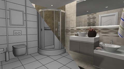 3ds max ve Vray ile banyo modelleme, realistik render