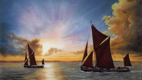 Draw a Stunning Sunset of Thames Barges using Pastel Pencils