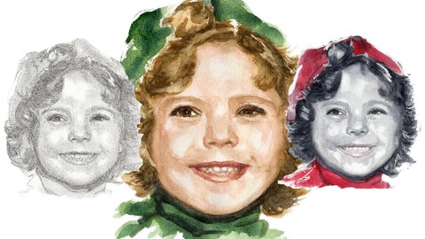 Watercolour painting. Childs Portrait, how to paint likeness