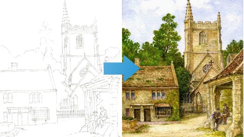 Paint Castle Combe in Watercolor | Learn Watercolor Skills