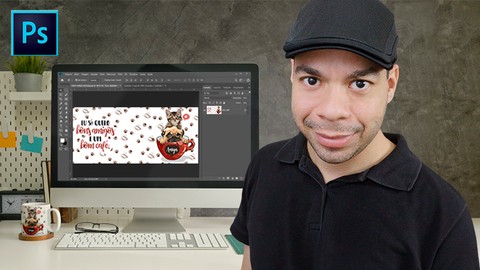 Adobe Photoshop para sublimação e produtos personalizados.