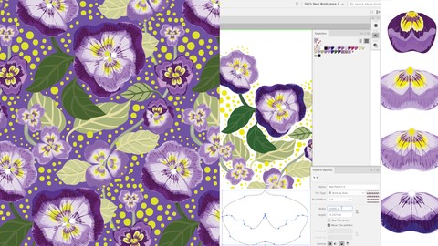 Charming Illustrator Pansy Brushes for Sweet Pattern Repeats