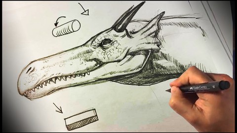 How to Draw a Dragon Head I Cartoon Heads Drawing Animation