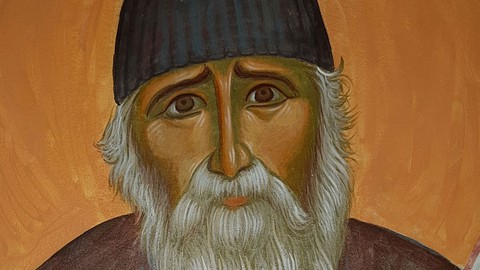 Άγιος Παΐσιος, βυζαντινή σχεδίαση και ζωγραφική.