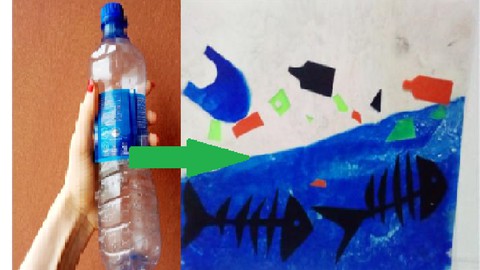 Painting with recycled plastics