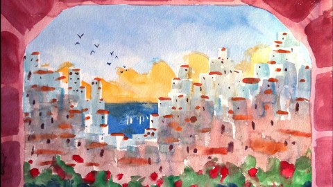 Paint this exotic city: Watercolor painting in 3 EASY steps