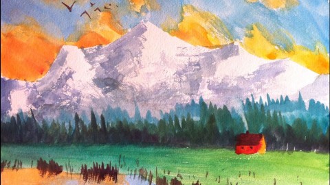 Paint this Mountain: Watercolor painting in 3 EASY steps