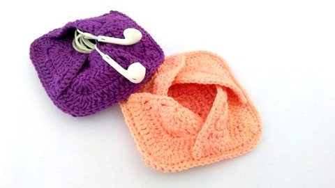 How To Crochet A Square Ear Phone Case - Fun Project
