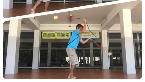 Double poi ,rope poi spinning from krabikrabong basics