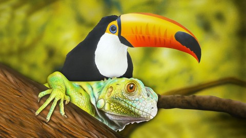 Mit Airbrush Wildlife Tiermotive photorealistisch malen