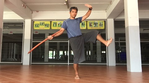 Single Sword level 2 in Krabikrabong martial art of Thailand