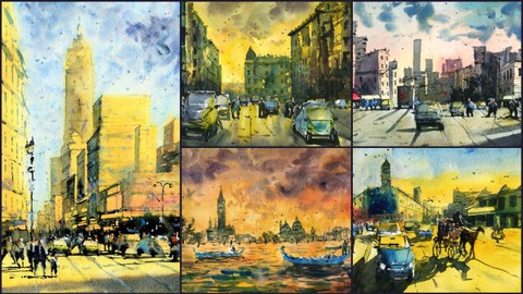 Urban Landscapes In Watercolor: Atmosphere and Vibrancy