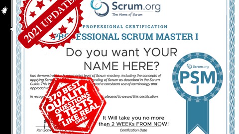 [2021] PSM™ 1 - SCRUM Master™ HQ Exams [370 Questions]