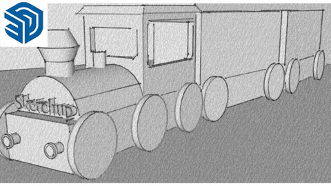 Sketchup Free - Création d'une locomotive