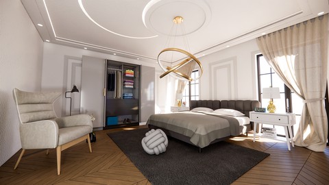 SketchUp Pro 2021 Baştan Sona Yatak Odası Modelleme