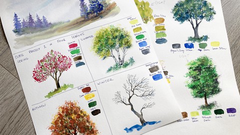 Trees for Beginners - From Sketching to Watercolor Painting