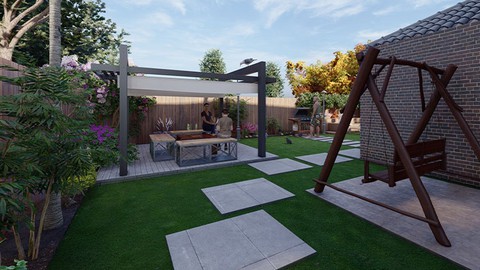 ورشة تصميم لاندسكيب لحديقة منزل في الولايات المتحدة