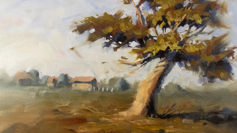 Loose Impressionist Painting: Tree in the sun Oil or Acrylic