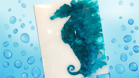 Seahorse Alcohol Ink & Resin Art Class