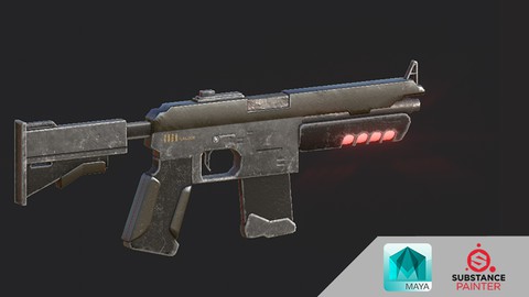 Modeling and Texturing Game Sci-fi Rifle for Games