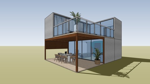 SketchUp Pro : atelier "Villa container"