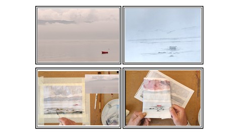 How to plan,prep and sketch for watercolor painting Red Boat