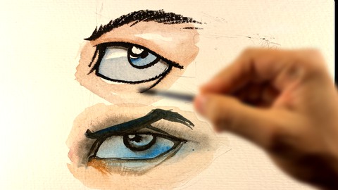 How to Draw WaterColor Eyes Painting Eye water colour color