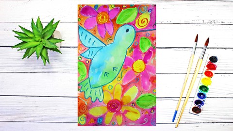 Art for Beginners: Draw and Watercolor Paint Garden Designs