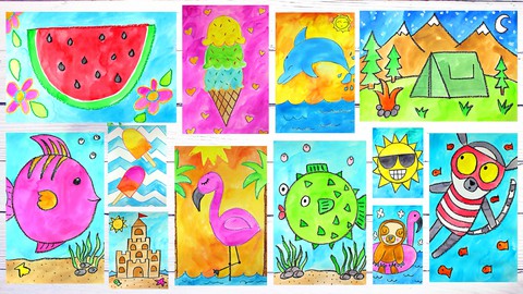 Art for Beginners: Draw and Paint Designs Inspired by Summer