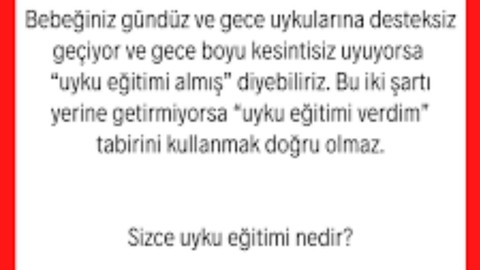 Çocuk gelişimi ve uyku eğitimi