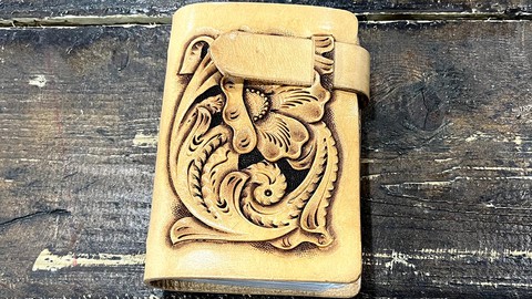 Leather carving card bag