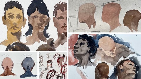 Simple Figures & Faces With Watercolors