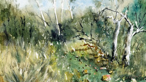 Atmospheric Natural Landscapes in Watercolor