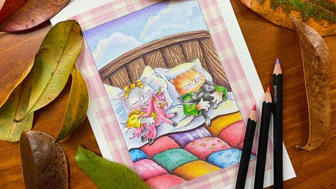 Colored Pencil Characters: Sweet Dreams Little Kittens
