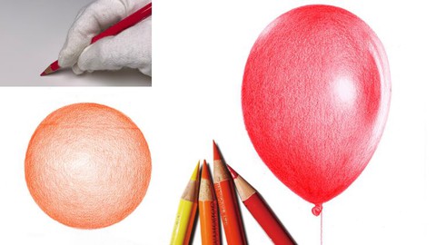 「本物そっくりに描く基コツを学んで、色鉛筆一色で風船を描く」