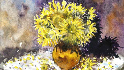 Painting Sunflowers in Watercolor