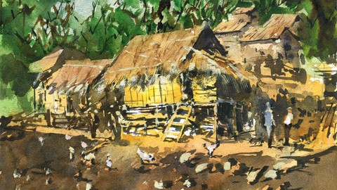 Loose Watercolor Essentials: Village Huts in Watercolor