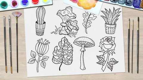 Curso de Desenho Como Desenhar Flores, Plantas e Vegetais