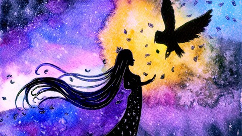Watercolor Silhouettes: Paint an Owl and a Princess